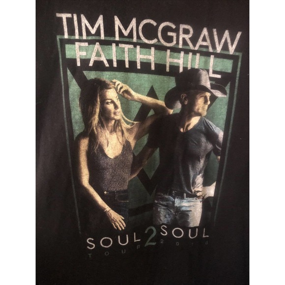 Tim McGraw Faith Hill Soul 2 Soul 2018 Concert Tour T Shirt Adult Size 3XL Black - Picture 1 of 4
